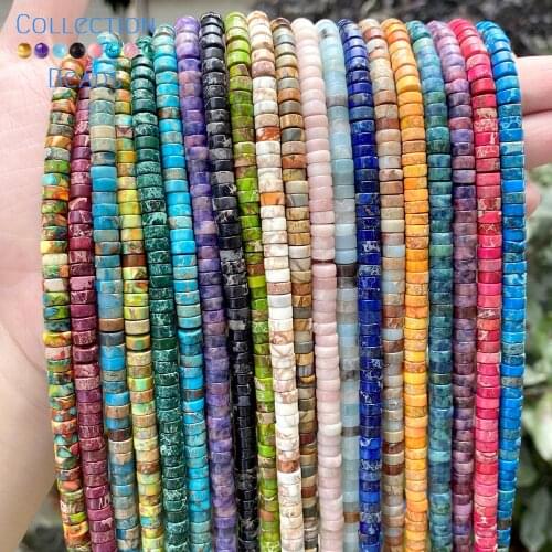 6x6x3mm Natural Stone Colorful Sea Sediment Jaspers Beads Flat Round Loose Beads For Jewelry Making DIY Bracelet Accessories15