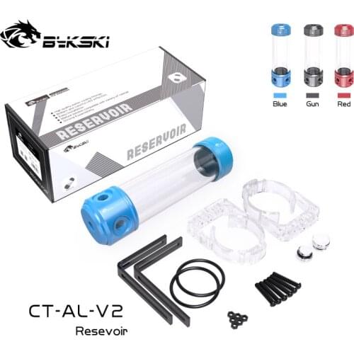 BYKSKI 150/260/200mm Length x 50MM Diameter Acrylic POM Double Cylindrical Water-Cooled Tank Reservoir Cover CT-AL-V2/CT-POM-V2