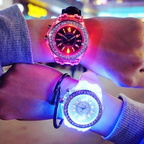 Relogio Feminino LED Light Flash Luminous Watch Students Lovers Woman Mens Watches Colors Light WristWatch relogio masculino