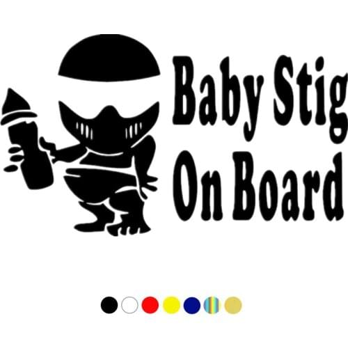 CS-10114# baby stig on board funny vinyl car sticker reflective waterproof car decal stickers on car truck bumper rear window