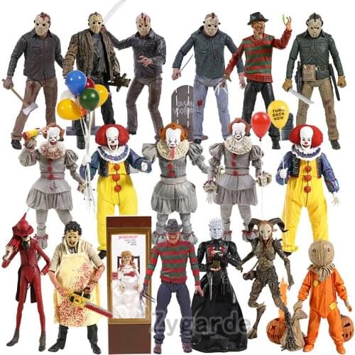 NECA Pennywise Freddy Krueger Jason Voorhees Chucky Michael Myers Texas Chainsaw Massacre Hellraiser Sam Action Figure Toy