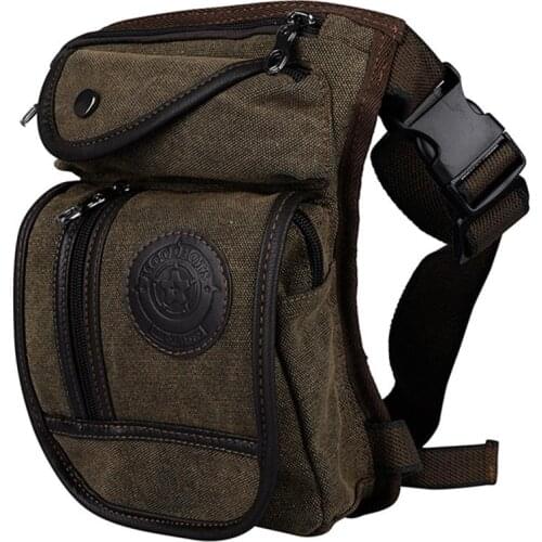 Canvas/Nylon Men Waist Pack Leg Drop Bags Motorcycle Crossbody Messenger Shoulder Belt Bum Male Hip Pouch Purse Thigh Fanny Bags