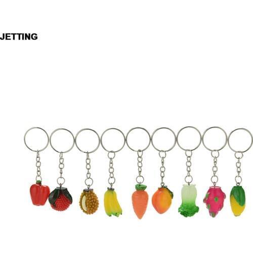 JETTING Wholesale Various Fruits And Vegetables Key Chains Exquisite Plush Toy Car Little Ornaments Pendant Women Bag Pendant