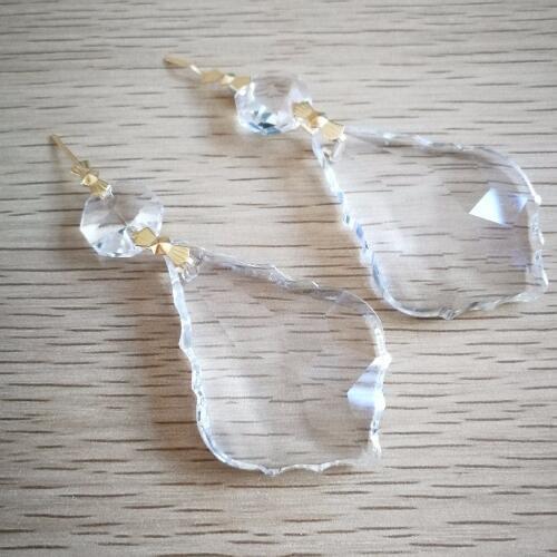 Maple Leaf 50mm 100pc Clear Crystal Prism Hanging Prism Suncatchers For Home Chandelier DIY Glass Pendant For Lighting