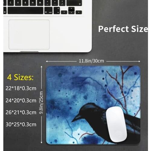 Crow Veins Mouse Pad DIY Print Dark Horror Crow Raven Veins Blood Watercolor Edgar Allan Poe Bird Nature