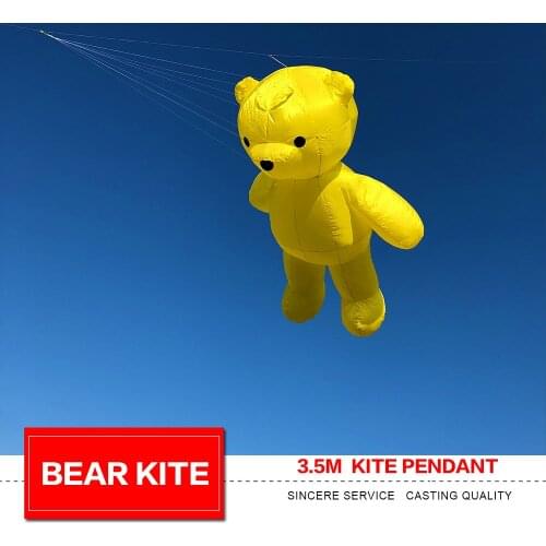 Bear kite 3.5m pendant soft inflatable kite for audlts 3D solid outdoor fun toys kite festival show kite