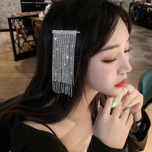 Fashion and exquisite Rhine Stone comb long tassel classic design jewelry headdress banquet wedding Valentines Day gift