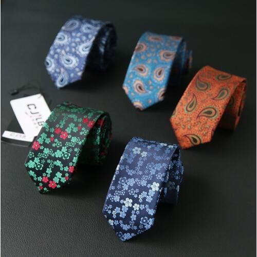 Mens and women narrow wedding neck tie skinny slim 6cm groom designers fashion paisley neckties 10pcs/lot