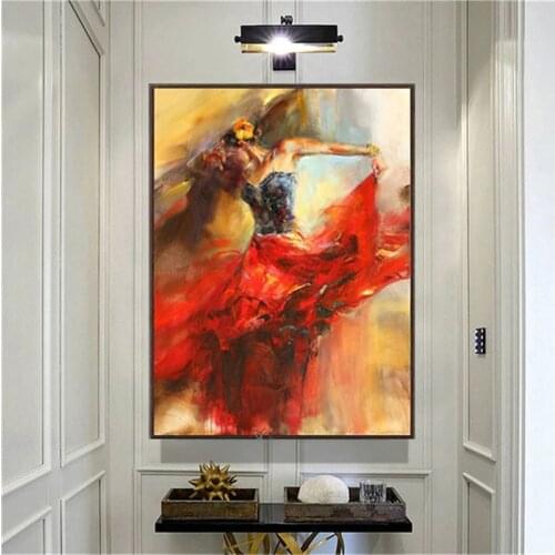 Hand Painted Canvas Oil Painting Set Modern Abstract Dancing Girl Home Decoration Wall Art For Living Room Large Size No Frame