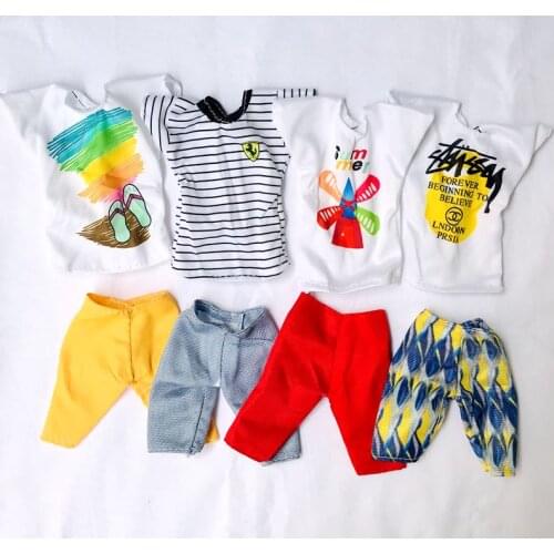 Newest Fashion Doll Clothes For Ken Accessories 30cm 8 Items/Lot Tops Pants For Barbie Lover Boyfriend Best Birthday Present