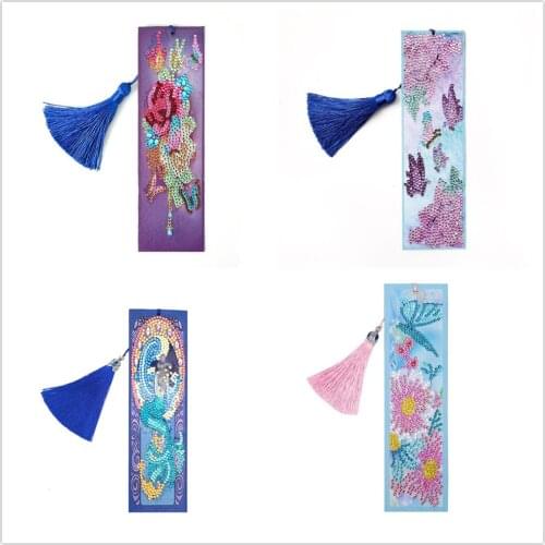Special Shaped Diamond Painting New DIY Bookmarks diamond Embroidery Cross Stitch Tassel Bookmarks Books Gift Diamond Mosaic