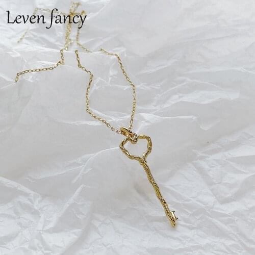 925 Sterling Silver Irregular Skeleton Keys Charm Necklace for Women Collares Pendants Jewelry Wedding Birthday Necklaces