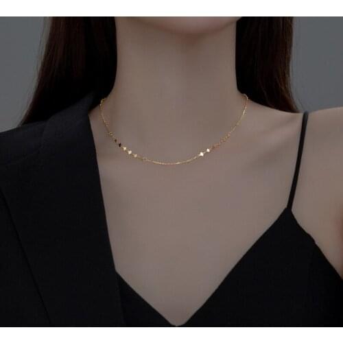 Necklaces For Women Silver 925 Jewelry On The Neck 2021 Chain Female Little Love Choker Chain Gold Color Family Gifts