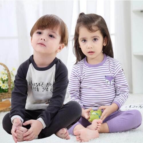 Girls Pajamas Kids Cartoon Sleepwear Children Clothing Set Toddler Baby Long Sleeve Pijama Infant Pyjamas for Boys Clothes Suits