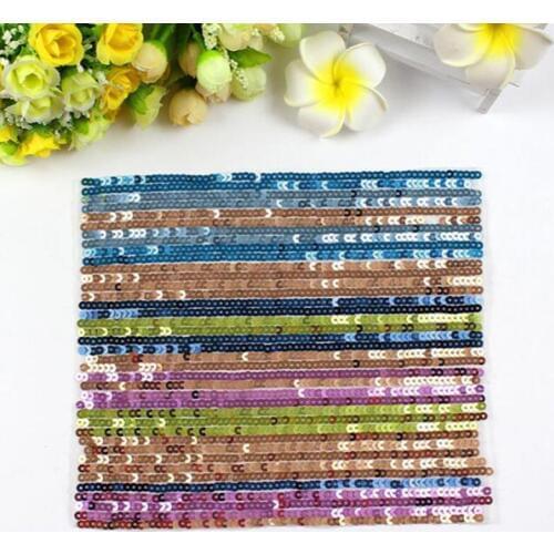 Striped Sequins Patches for Clothing Sewing on garment applique embroidery Diy Accessory T-shirt dress Decoration