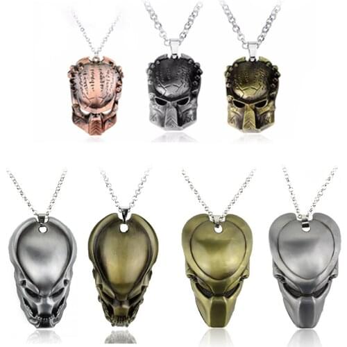 Hot AVP Alien Necklaces Predator Mask Necklace Metal Alloy Necklaces Heroes For Men Jewelry Gifts