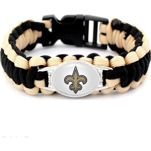 Drop Shipping US Football Team logo Paracord Bracelet 550 Rope Survival Braided Rope Escape Bracelet For Sports Fans Jewelry