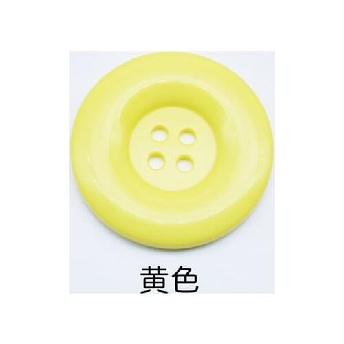 Free shipping 10pcs/lot 50mm yellow 4-holes resin coat button large decorative buttons garment textile accessories