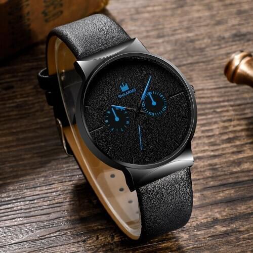 Luxury Leather Band Men Sport Watches Relogio Masculino Stainless Steel Quartz Wristwatch Male Military Analog Casual Watches