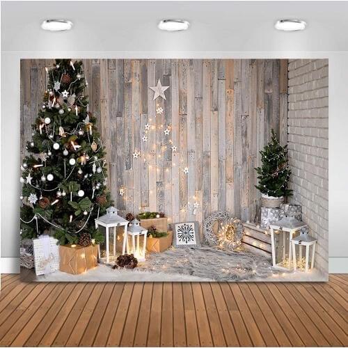 Christmas backdrop for photography wood floor background for photo studio family christmas tree backdrop newborn head portrait