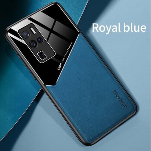 Uftemr for VIVO X50 Pro Plus Case Cover Mirror PC Leather TPU Silicone Frame Built-in iron Cover for VIVO X50 Pro Plus Pro+ 5G
