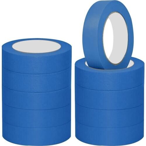10 Pack DIY Masking Paper Blue Painters Masking Tape Indoor Painting Decorating 24mm x 20M Painters Tape Masking