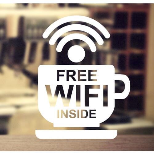 WiFi Free Vinyl Sticker Decal Sign For Cafe Restaurant Bar Pub Shop Internet Excellent Quality Store Glass Window Decor C271