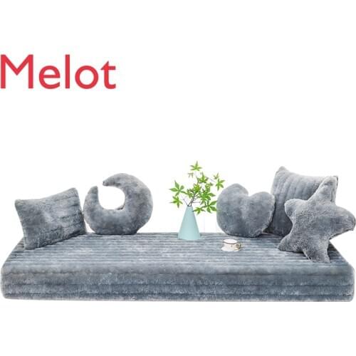 Thickened Fleece Window Cushion Ledge Cushion Bedroom Balcony Tatami Mat Non-Slip Solid Color Autumn and Winter Customization
