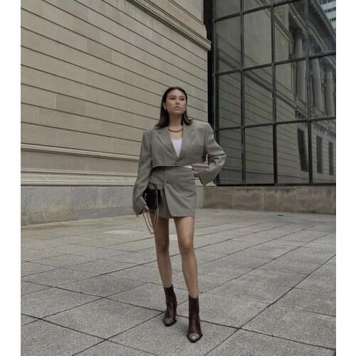 Xikom 2021 Women Two-piece Set Solid Vintage Office Lady Single Button Blazer Female Fashion Slim High Waist Skirt Suit