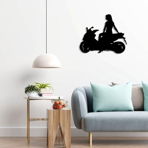 Woman Sitting On The Engine Wall Room Home Accessory Wooden Table 50x41cm