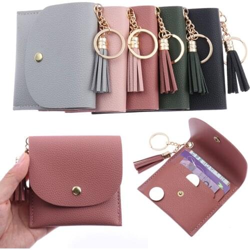 Lady Tassel Cute Bank Cards Change Bags Credit Card Holder for Student Women Mini Pouch Wallet