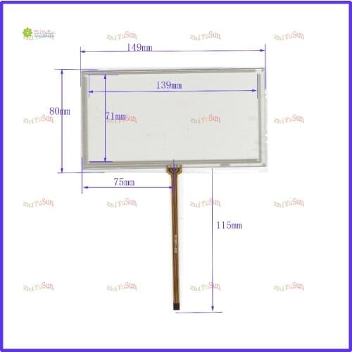 ZhiYuSun wholesale 10pcs/lot 149*80mm 6inch 4lines resistance screen for car DVD redio this is compatible