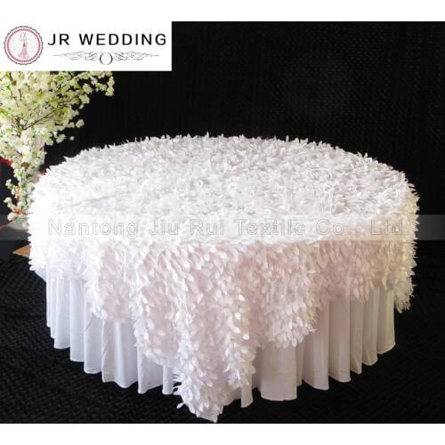 10 pcs 85" Square 90" Square Leaf Overlay Petal Table Cloth for Wedding Decoration