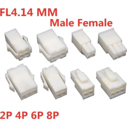 10PCS FL4.14/4.2mm Rubber Shell Male and Female Plug Air Butt Connector Double Row Connector Fl-2p-3p-4p