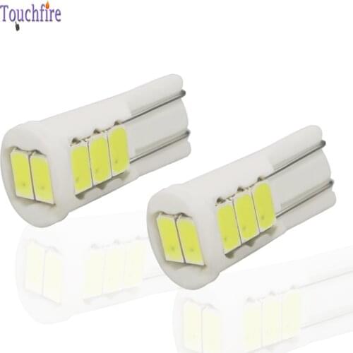100pcs T10 W5W 194 168 501 Ceramic 5630 8SMD 5730 Wedge Side License Plate Lamp wedge parking LED Reading dome light white