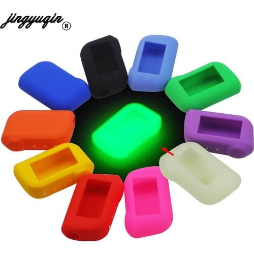 15ps jingyuqin Silicone Key Case for Starline A93 A63 Russian Version Two Way Car Alarm LCD Remote Controller Keychain Fob Cover