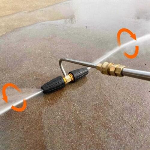 2 Rotating Turbine Nozzles High Pressure Washer Gutter Cleaner Attachment 1/4 Inch Quick Connection Car Wash