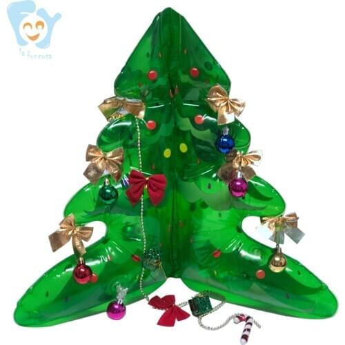 46cm Small Home Yard Christmas New Year Decoration Inflatable Christmas Tree Toy with Hanging Holes DIY Bow Ball Ornaments