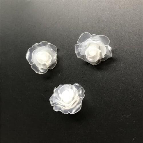 55pcs Milky Plastic Rose Flower for Fairy String Lights Holiday Lighting Novelty Romantic Wedding Party Christmas Decoration