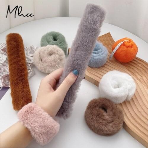 Snap Circle Wrist Accessories Plush Bracelet Hairy Meatball Head Hair Tying Tools Double Horsetail Hair Loop DIY Accessories