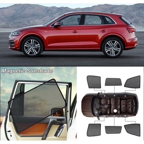 Car Side Windows Magnetic Sun Shade UV Protection Ray Blocking Mesh Visor For Audi Q5 2015-2017