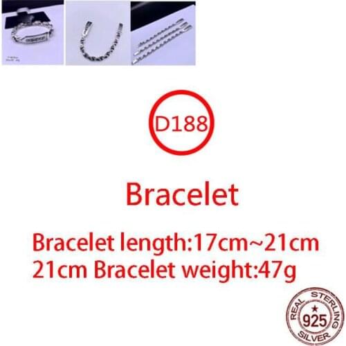 D156 S925 Sterling Silver Bracelet Cross Flower Hip Hop Big Tongue Personality Trendy Retro Punk Letter Jewelry