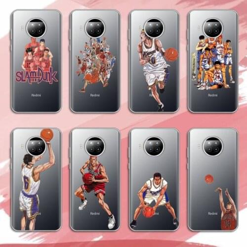 Slam Dunk japanese anime Phone Case Transparent for Xiaomi Redmi note 10 t 8 9 pro lite 11 protective shell capa