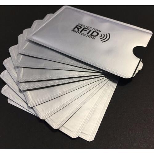 100pcs Anti Scan RFID Blocking Sleeve Credit Card case to Secure Identity ATM Debit Contactless ID Protector Holder