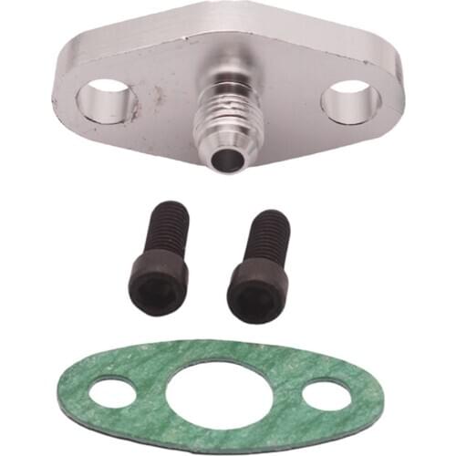 Turbo Oil Drain Flange Kit w/ 4AN Feed Fitting for T3, T4, T35, T40, T60, T67, T70