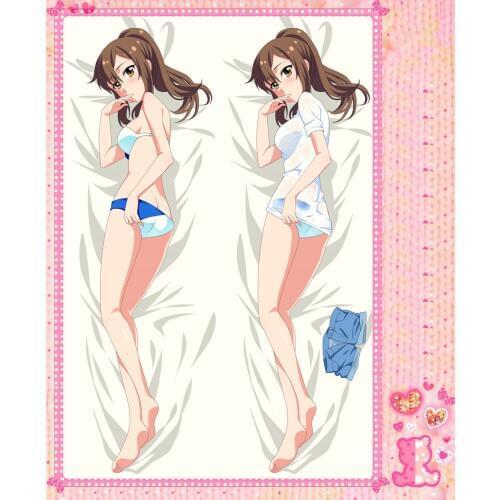 Anime Cartoon Sakura sou no pet na kanojo Double-Sided Bolster Hugging Pillow Case Pillow Cover Pillowcase Peach Skin No.56034