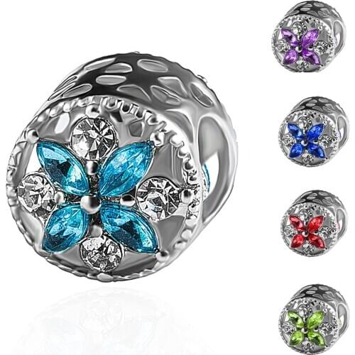 HPXmas 5pcs/lot Wholesale Charm Bracelet Accessories Natural Stone Beads for Jewelry Making Crystal Flower Hand Made Findings