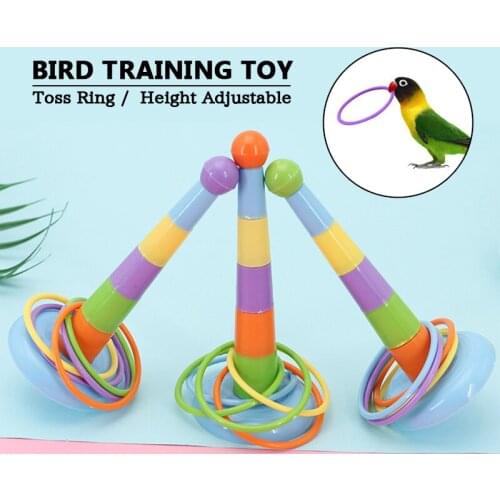 Parrots Toys Swing Stand Parrot Sepak Takraw Chewing Toy Bird Toy Plastic Rings Training Parrot Intelligence Toy Ferrule Decor