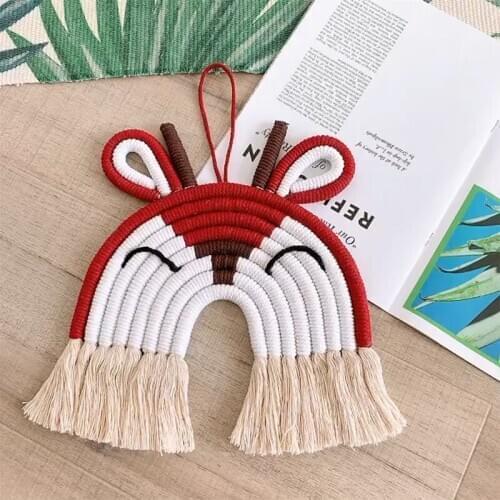 INS Room Rainbow Hanging Handmade Weaving Ornament Nordic Kids Room Wall Hanging Ornament Fresh Simple Kid Room Wall Decor