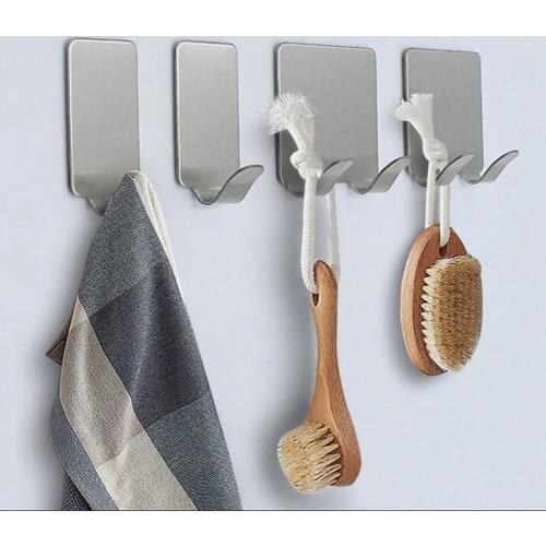 Strong Self Adhesive Stainless Steel Door Wall Holder Hangers Hooks Suction Heavy Load Rack Cup Sucker For Kitchen Bathroom